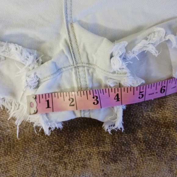 Harmony + Havoc Denim Shorts Stars and Stripes American Flag Junior 9 Distressed - Picture 6 of 8